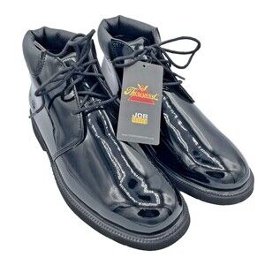 Thorogood Job Fitted Black Patent Leather Lace Up Chukka Boots‎ Men's 10M